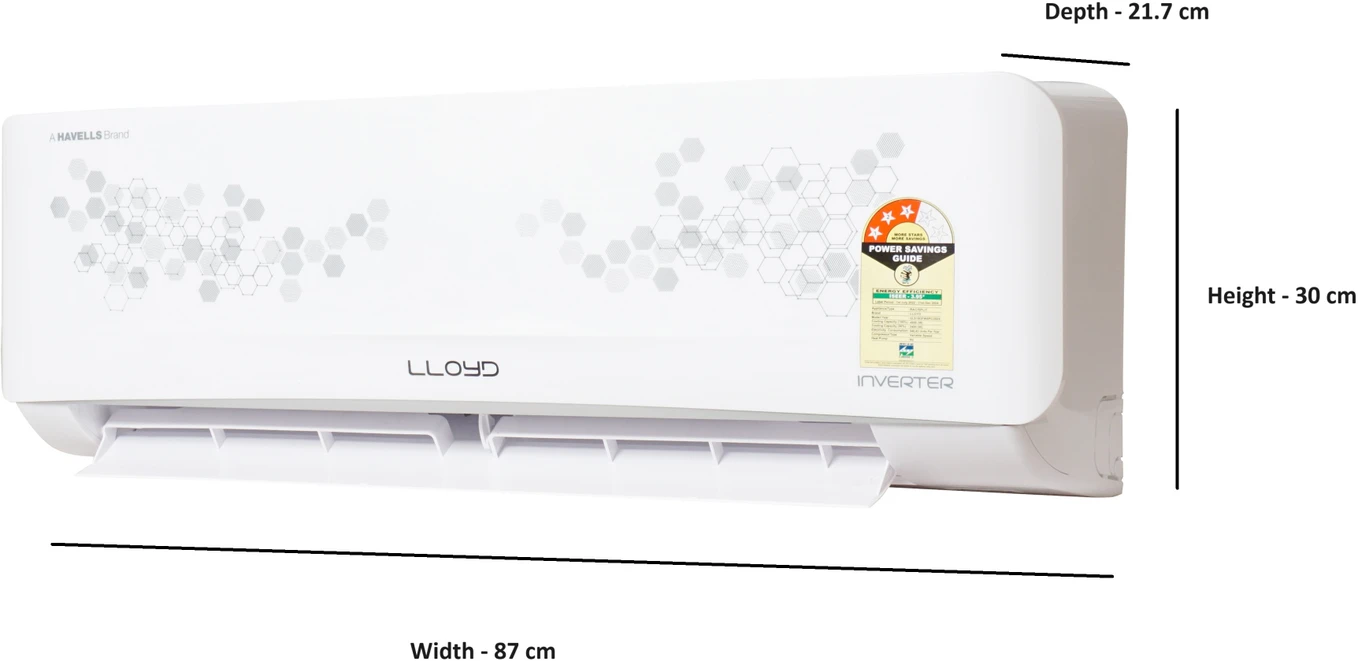 Lloyd 2024 Model 1.5 Ton 3 Star Split Inverter AC (GLS18I3FWSPC, White)